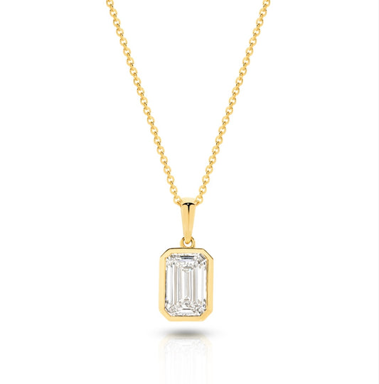 The Elise Pendant - Emerald Cut