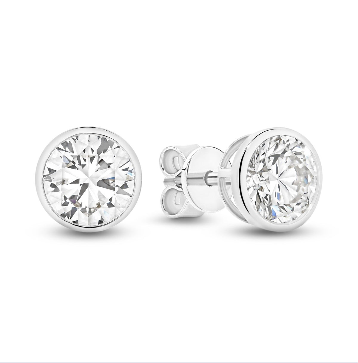 The Elise Studs - Round Cut